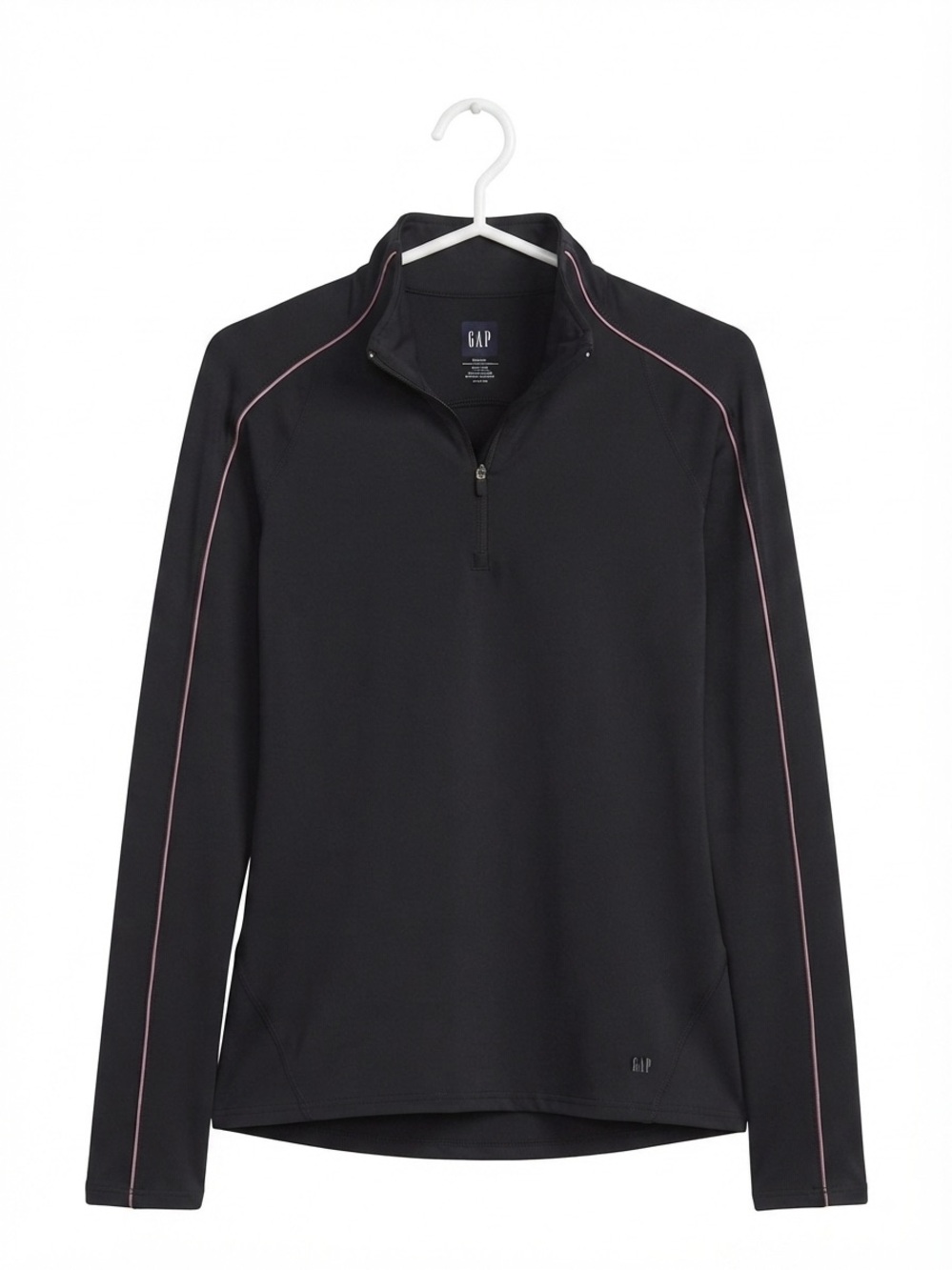 GAP Black Quarter-Zip Pullover with Pink Piping